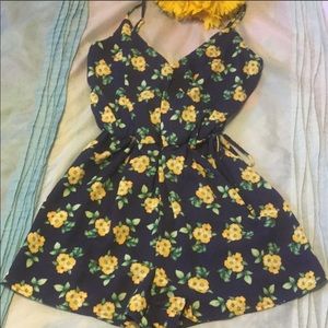 Navy floral romper